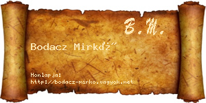 Bodacz Mirkó névjegykártya